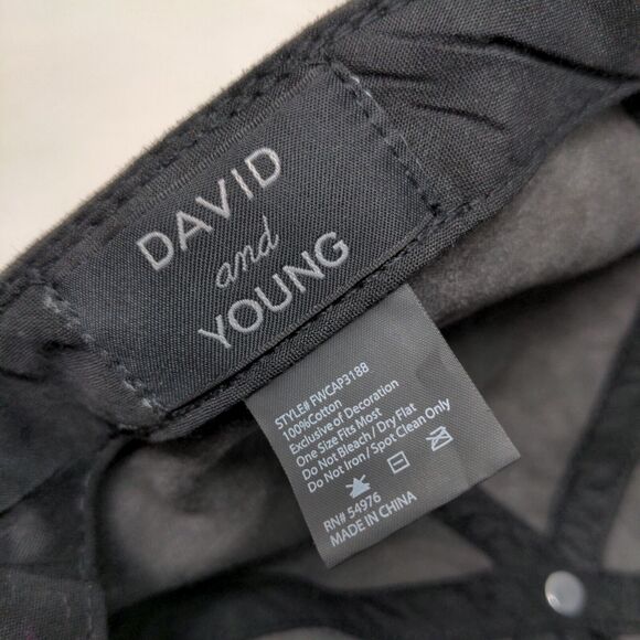 David & Young Women's Slideback Hat Gray OSFM Fuzzy Smiley Face Logo - Picture 11 of 11